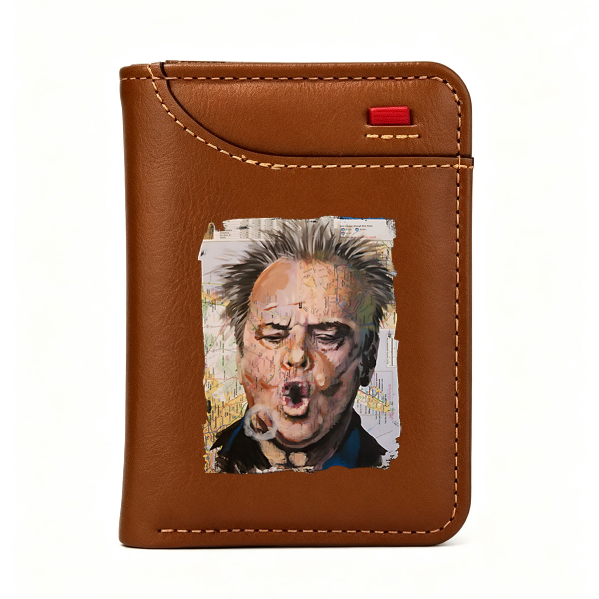 Map-Faced Man Screaming with Smoke - Vertical Style Wallet