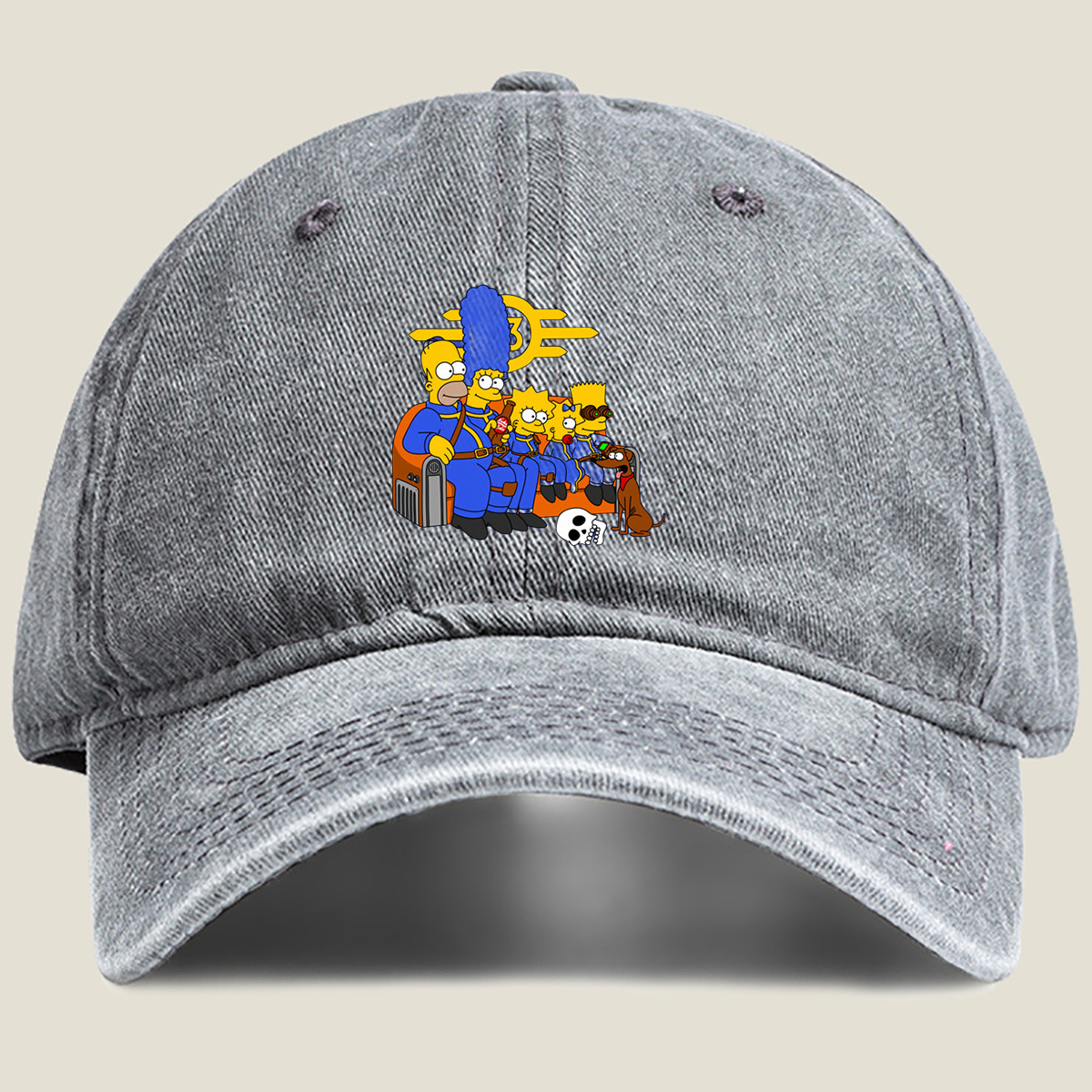 The Simpsons Family in Starfleet Uniforms - Washed Denim - Baseball Cap