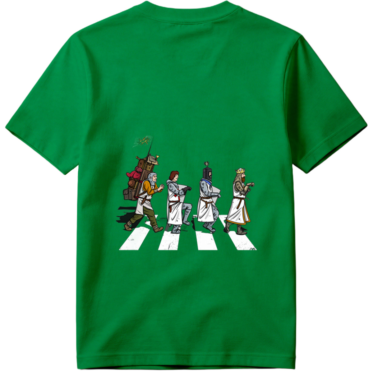 The Knights: Monty Python's Holy Grail Characters Crossing the Road - Tee