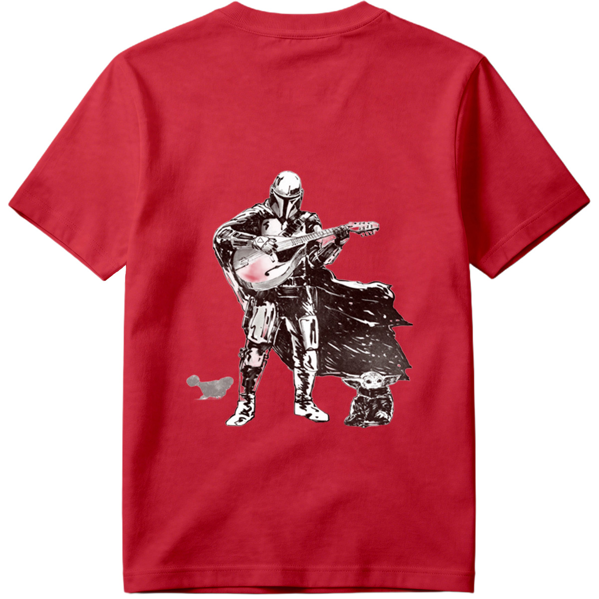 The Mandalorian Playing Mandolin with Grogu - Tee
