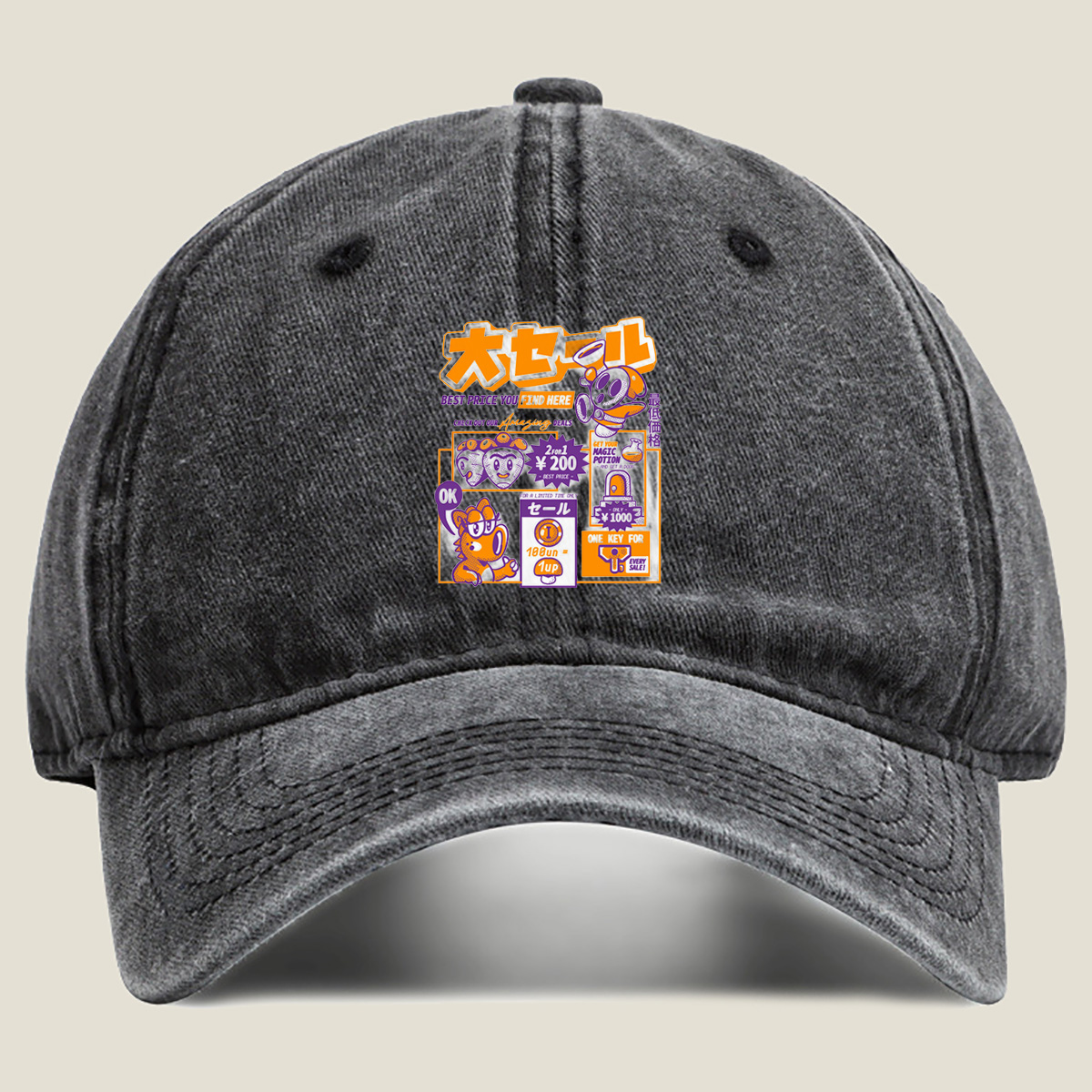 Kirby and King Dedede Big Sale Adventure - Washed Denim - Baseball Cap