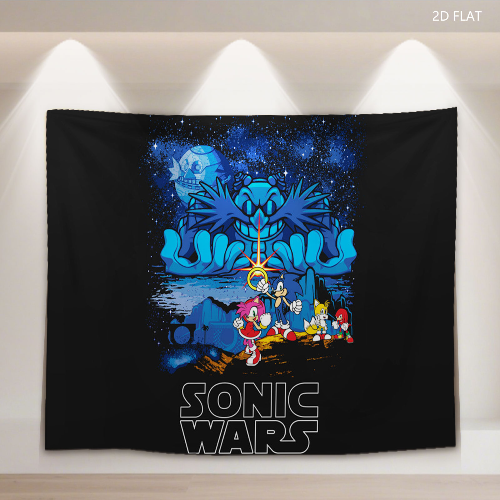 Sonic Wars: Sonic, Amy, Tails, Knuckles vs. Dark Lord in Cosmic Battle - Tapestry