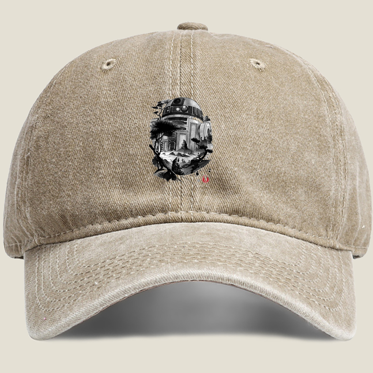 Star Wars: R2-D2 and Jedi in Zen Landscape - Washed Denim - Baseball Cap