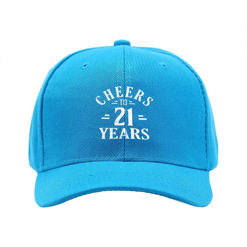 1pc New Baseball Cap Cheers to 21 Years Print Unisex Adjustable Hat for Outdoor Activities Adults Fashion Statement Cap