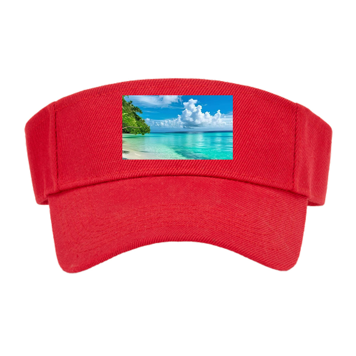 Tropical Beach with Crystal Clear Waters and Palm Trees -  Visor cap
