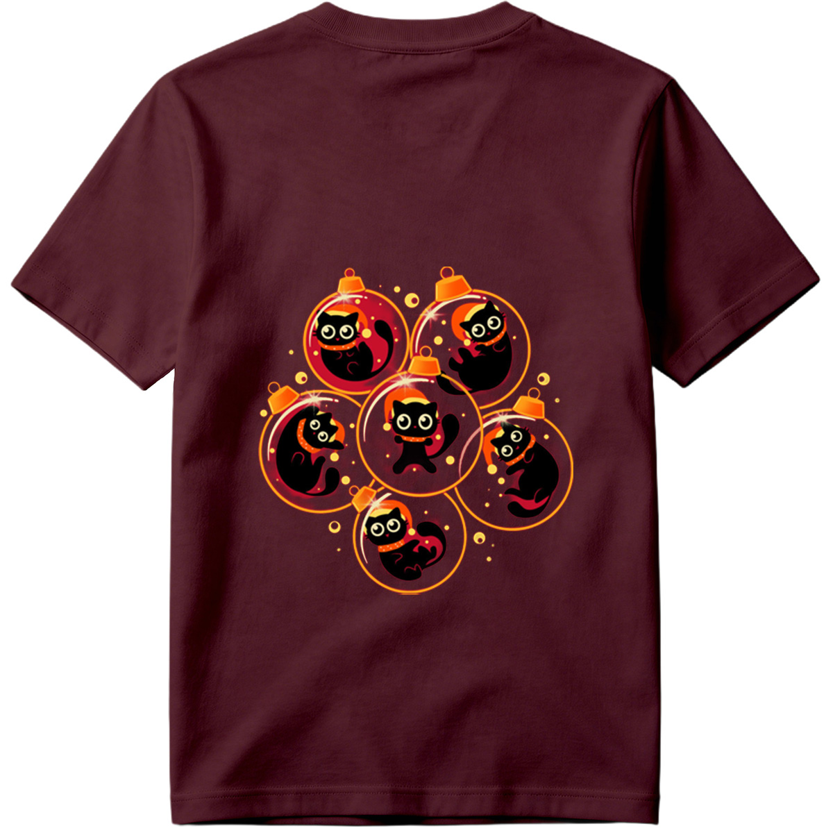 Black Cats in Christmas Ornaments - Tee