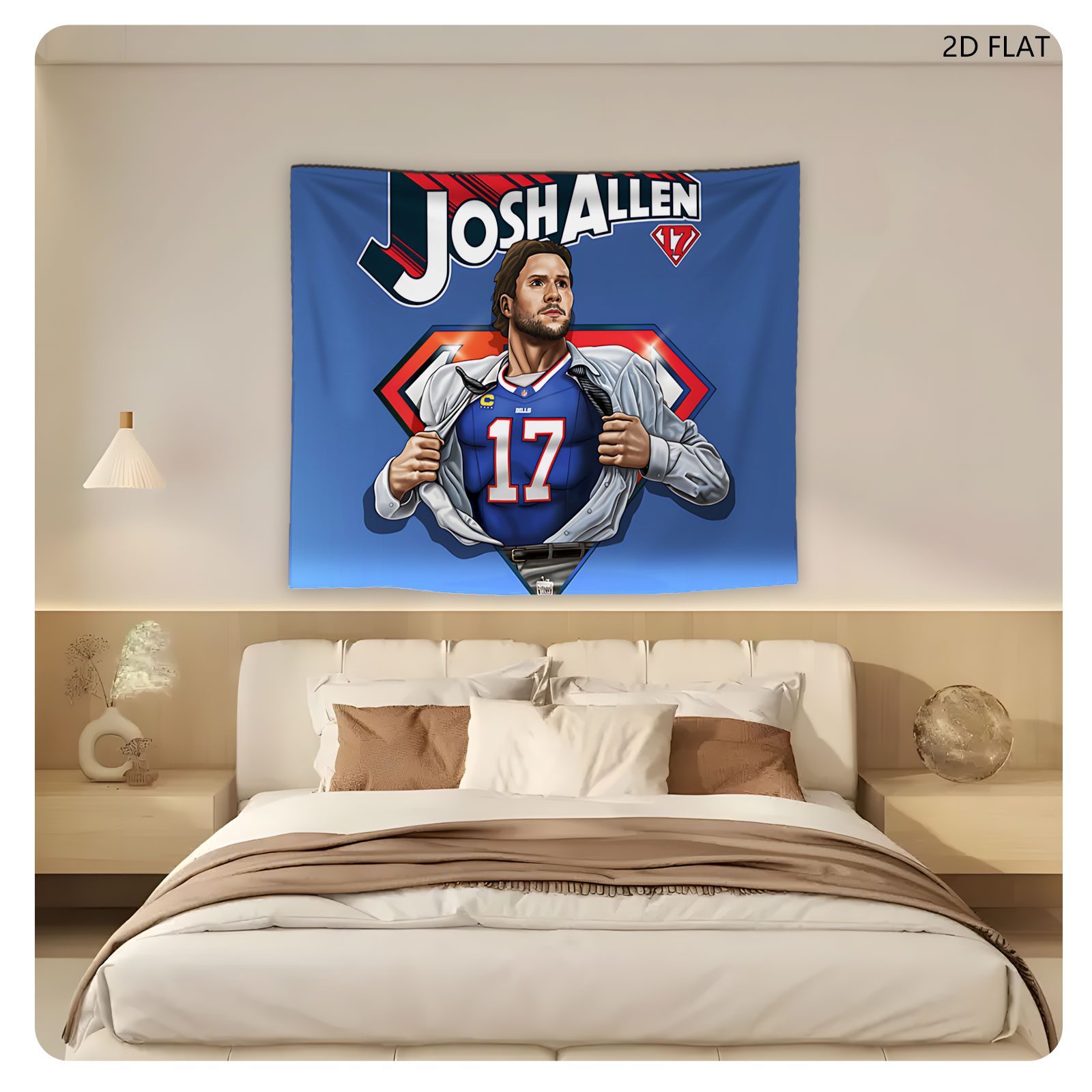 Josh Allen Superhero Transformation - Buffalo Bills QB #17 - Tapestry