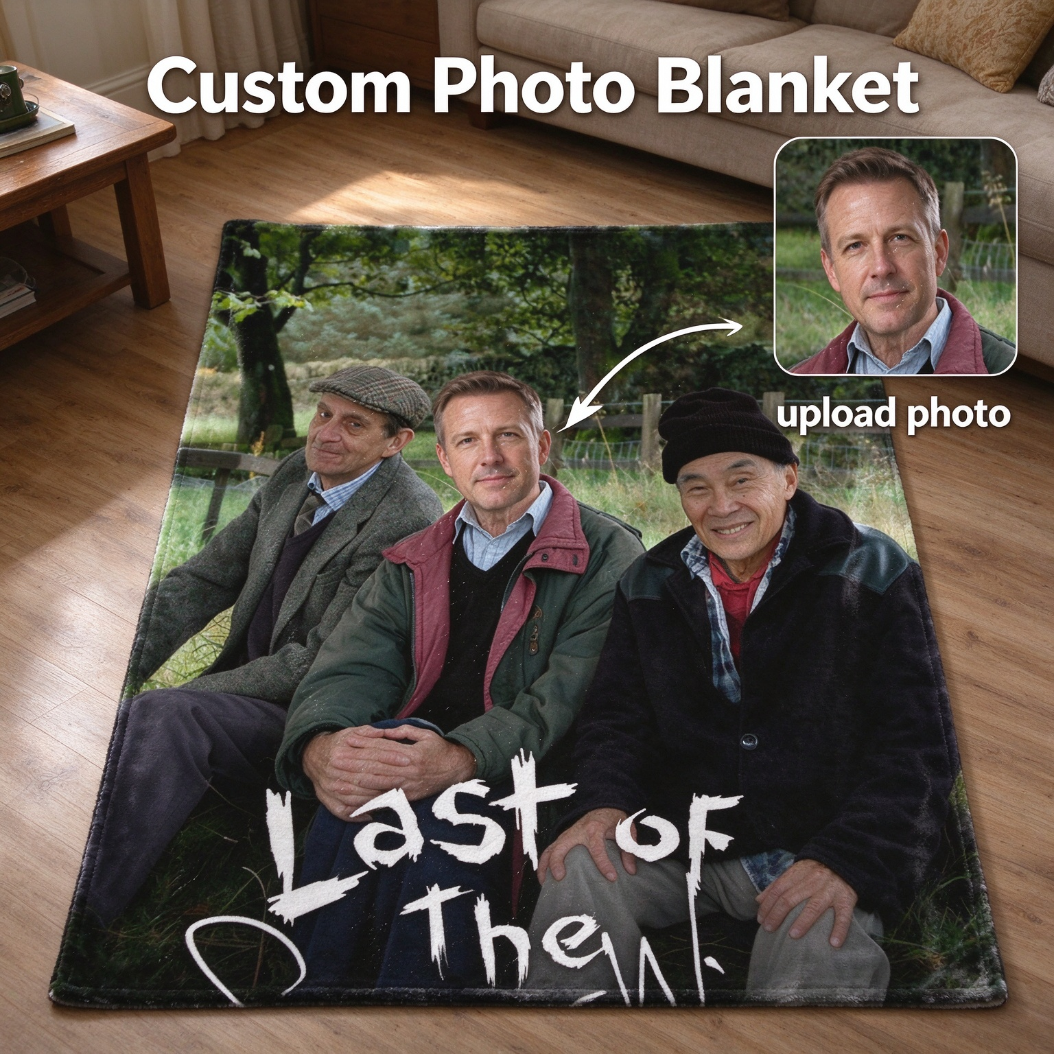 Custom Photo Blanket Personalized Face Portrait Throw Soft Anti Pilling Flannel Fleece Keepsake Gift for Bed and Sofa