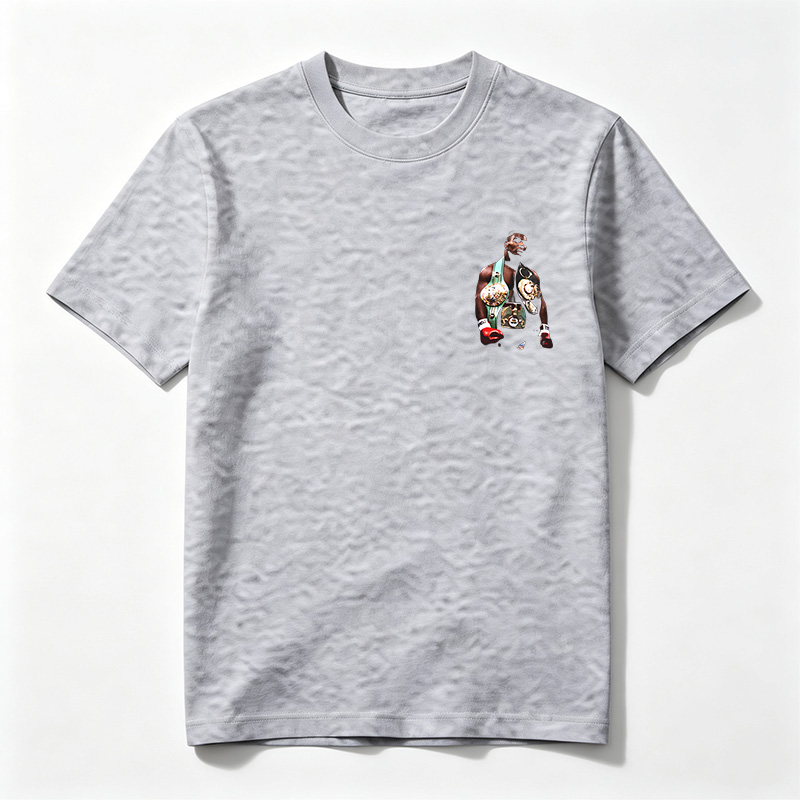 Mike Tyson in Boxing Gear with Championship Belts - Tee