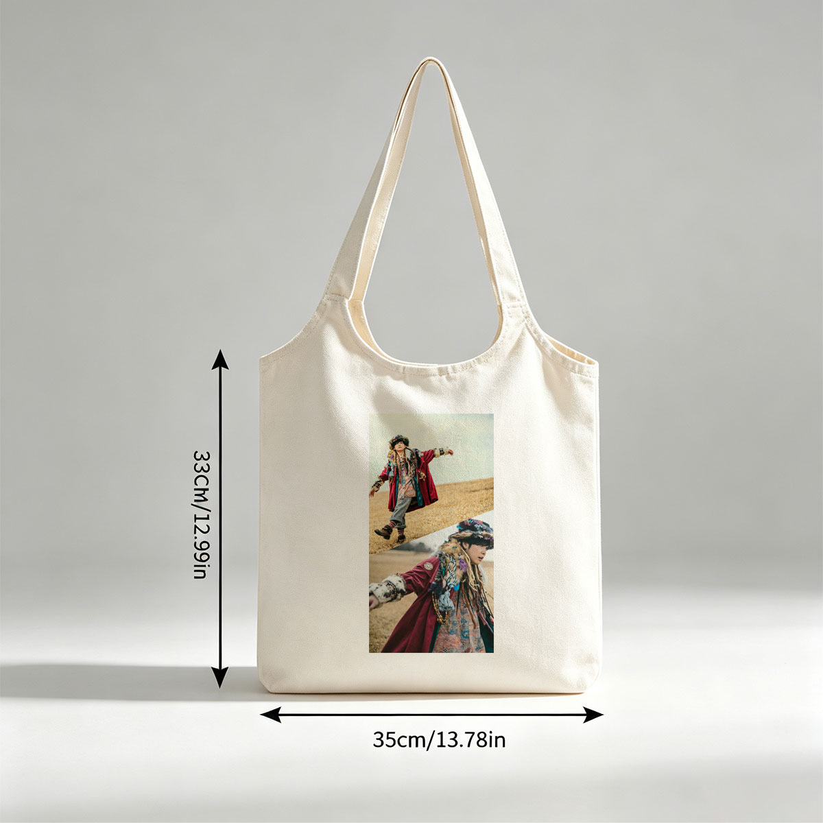 Yosuke Kubozuka in a Bohemian Fashion Shoot on a Golden Field - Canvas shoulder bags/