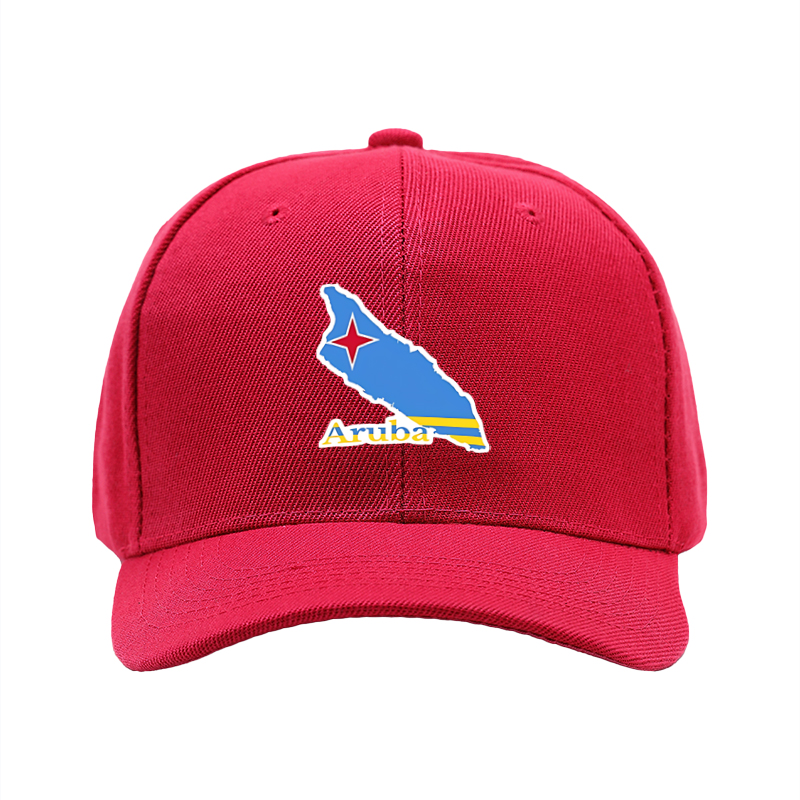 1pc New Baseball Cap with Aruba Map and Flag Print Unisex Adjustable Hat for Outdoor Travel and Casual Wear Adults and Teens