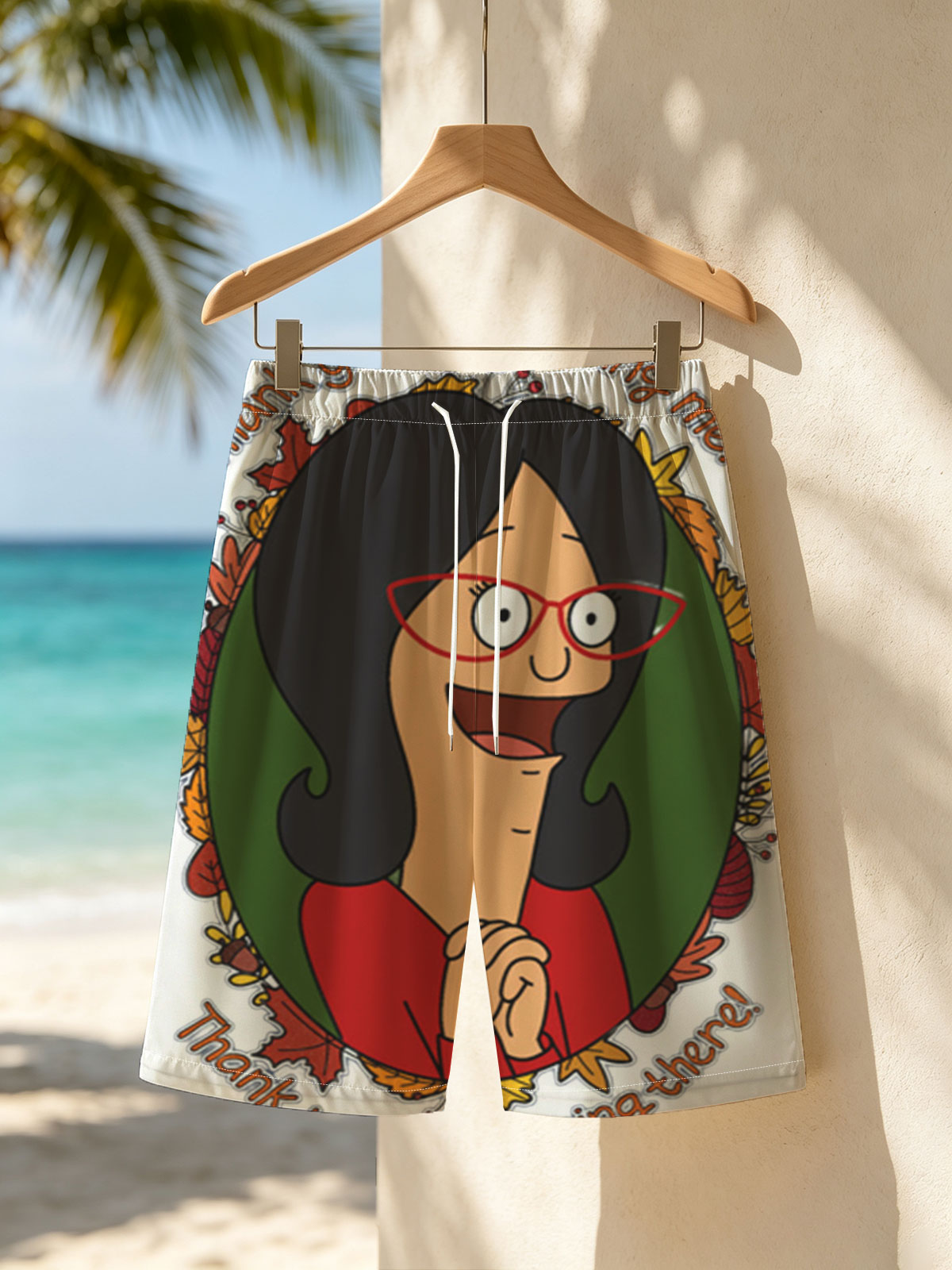 Thank You for Loving Me: A Heartfelt Message from a Cartoon Character -  Beach shorts
