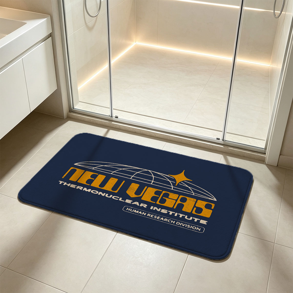 New Vegas Therm nuclear Institute Human Research Division Logo - Flannel floor mat
