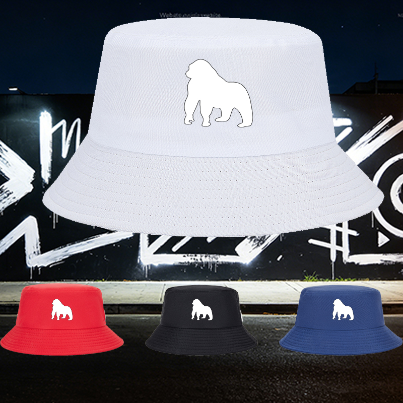 Unisex Bucket Hat with Lion Silhouette Print - Classic Cotton Fisherman Hat for Outdoor Activities, Travel, and Casual Wear - Suitable for Men and Women Seeking Stylish Sun Protection