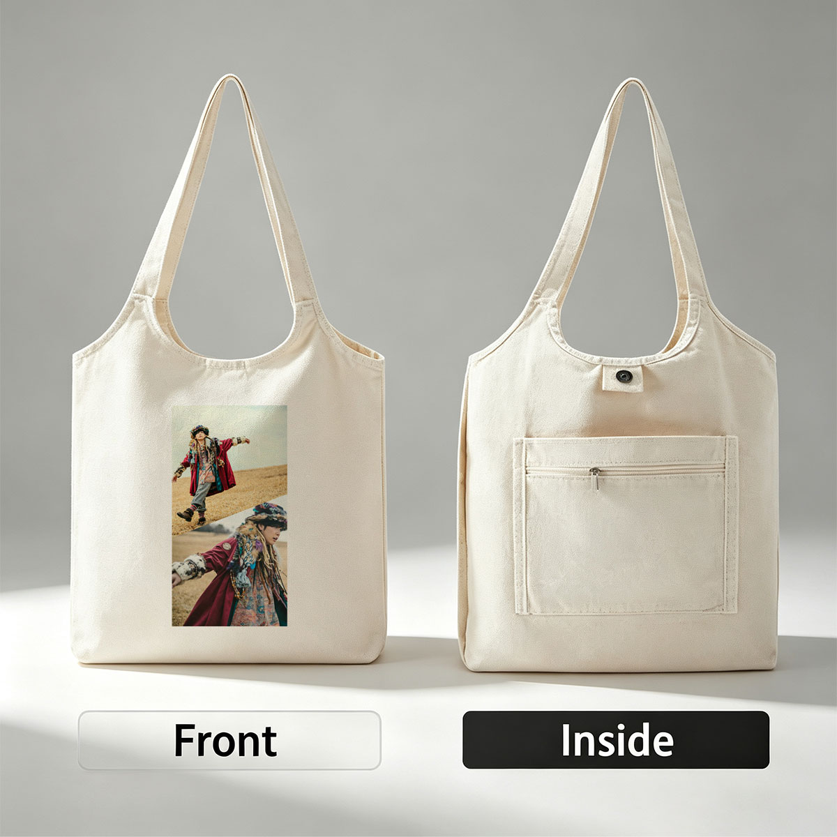 Yosuke Kubozuka in a Bohemian Fashion Shoot on a Golden Field - Canvas shoulder bags/
