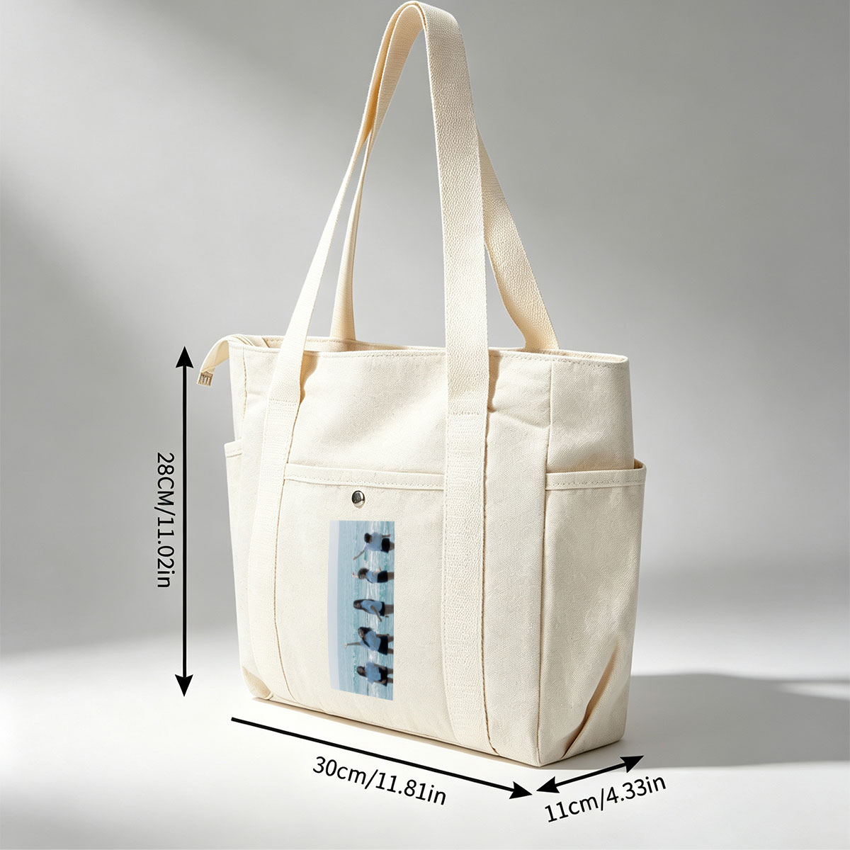 NewJeans Standing in Ocean Waves Wearing White Shirts and Black Skirts - Multi-pocket bags