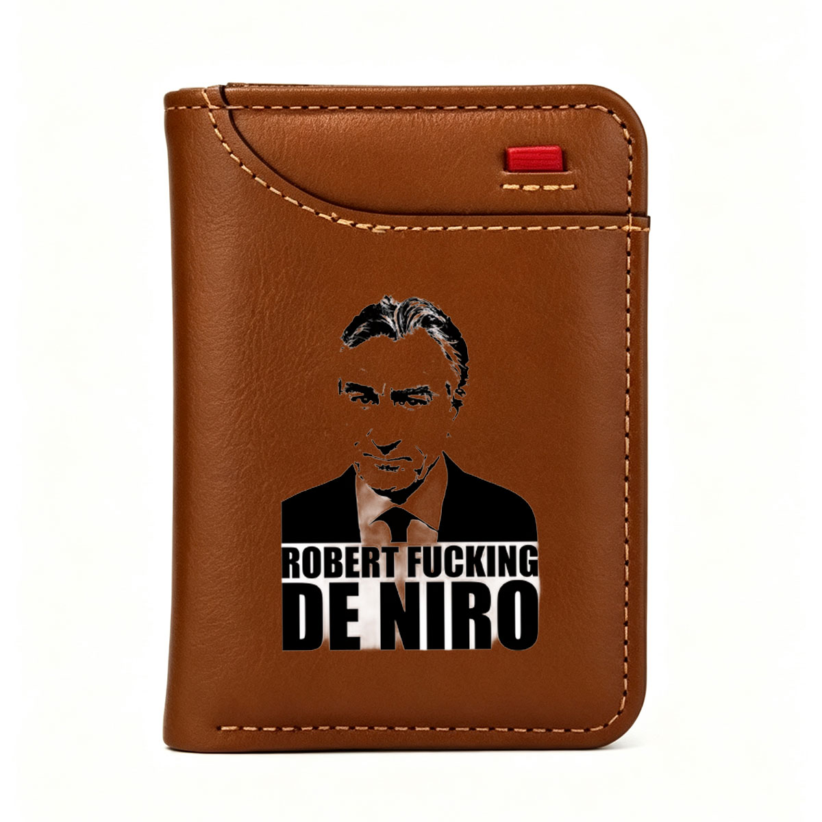 Robert De Niro Portrait in Black and White with Bold Text Overlay - Vertical Style Wallet