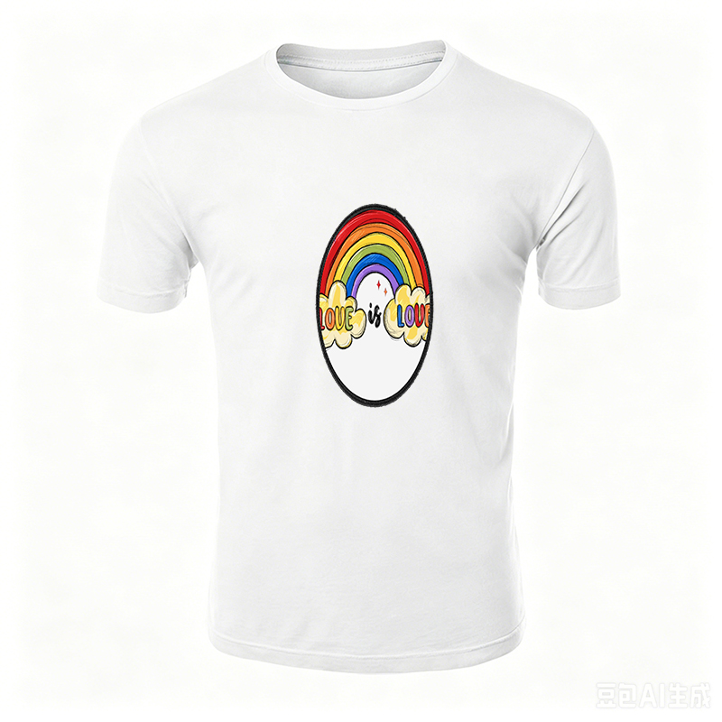 Unisex Classic T-Shirt Rainbow Love is Love Print Graphic Tee for Casual Wear, Pride Events, and Everyday Outfits - Perfect for LGBTQ+ Allies and Advocates