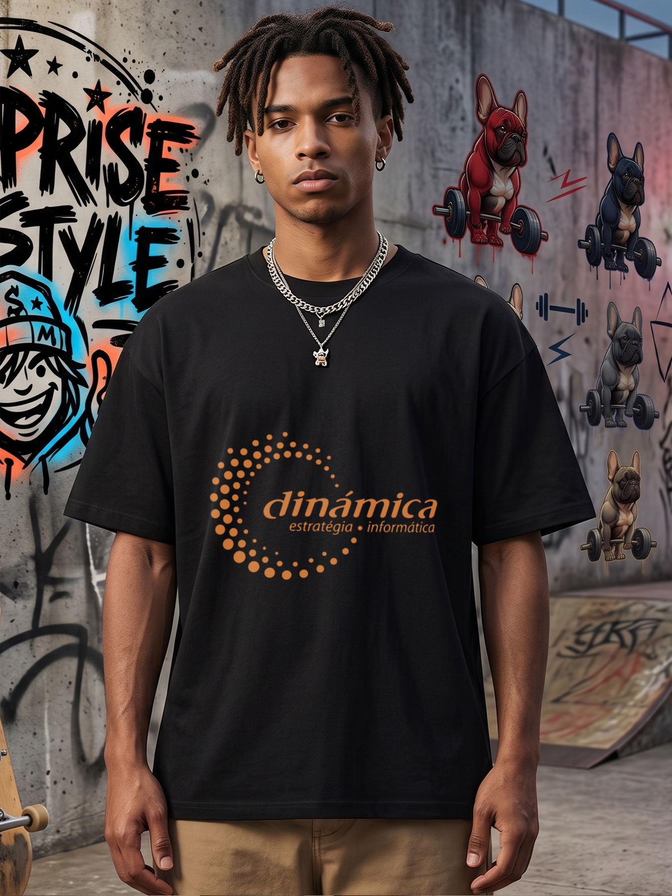 Men's Printed T-Shirt Dinamica Strategy Informatica Logo Design Casual Round Neck Summer Lightweight Breathable Short Sleeve T-Shirt for Tech Enthusiasts and IT Professionals