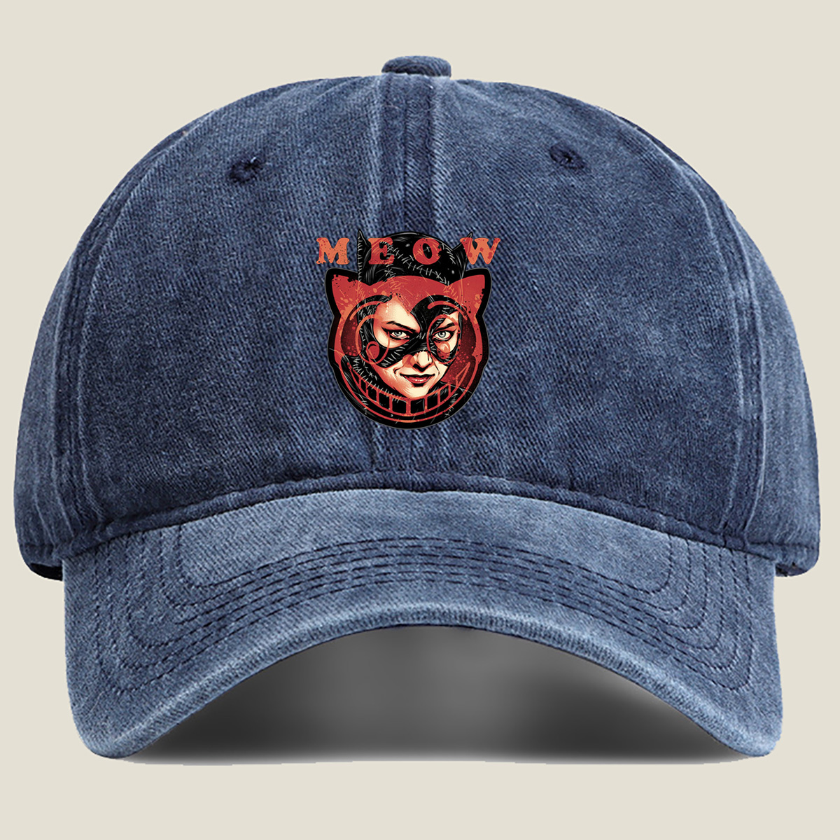 Catwoman Meow - Washed Denim - Baseball Cap