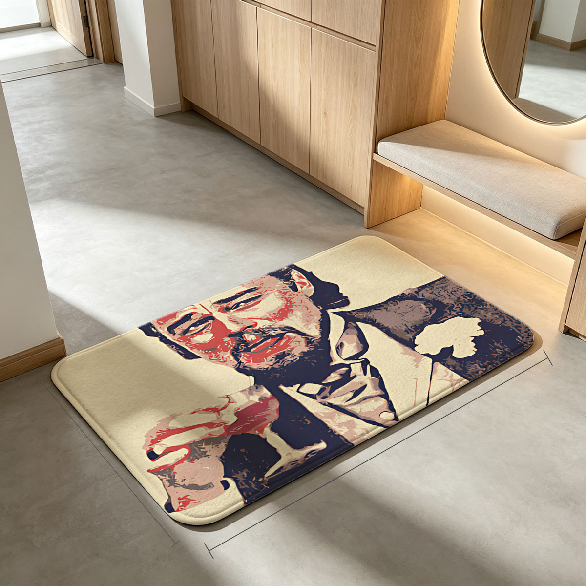 Leonardo DiCaprio as Jay Gatsby holding a cocktail - Flannel floor mat