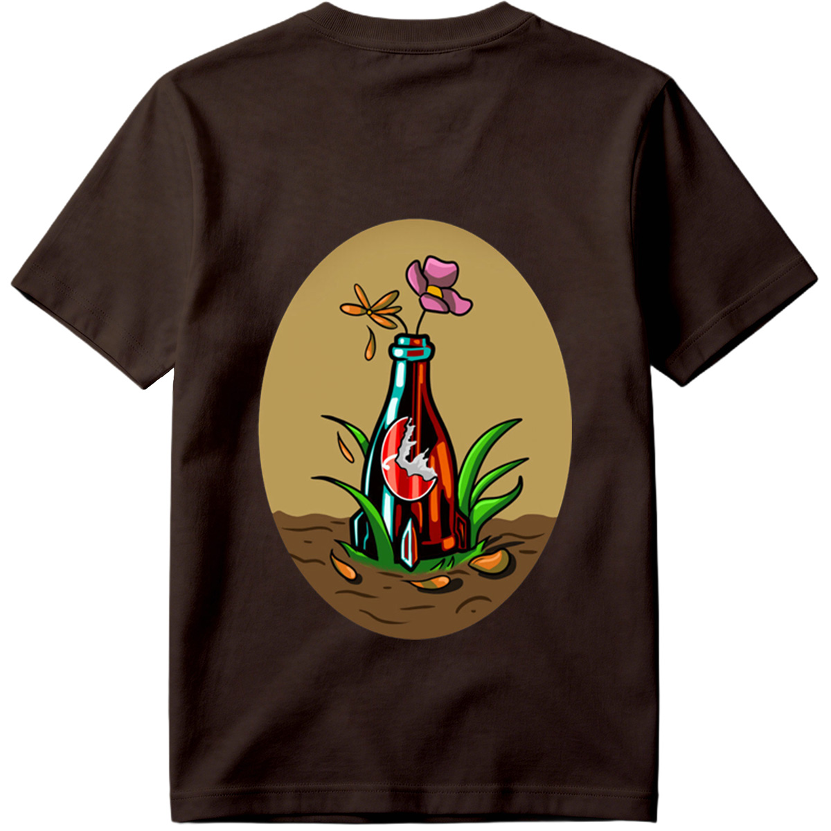 Bottle Garden with Flower and Dragonfly - Tee
