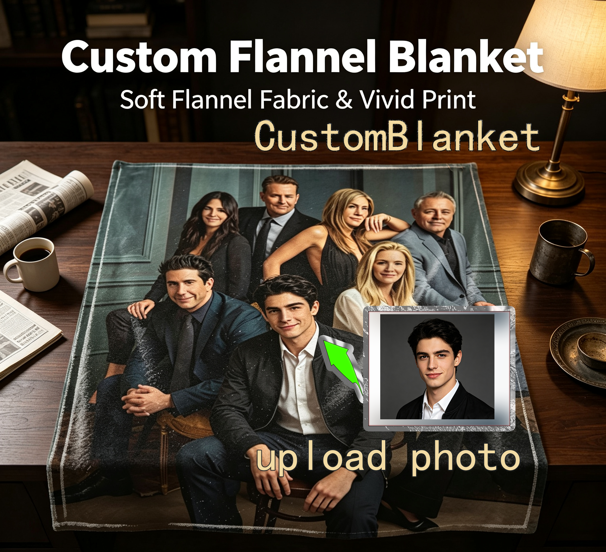 Custom Face Blanket The Young and the Restless Flannel Blanket Cozy Living Room Gift for Fans