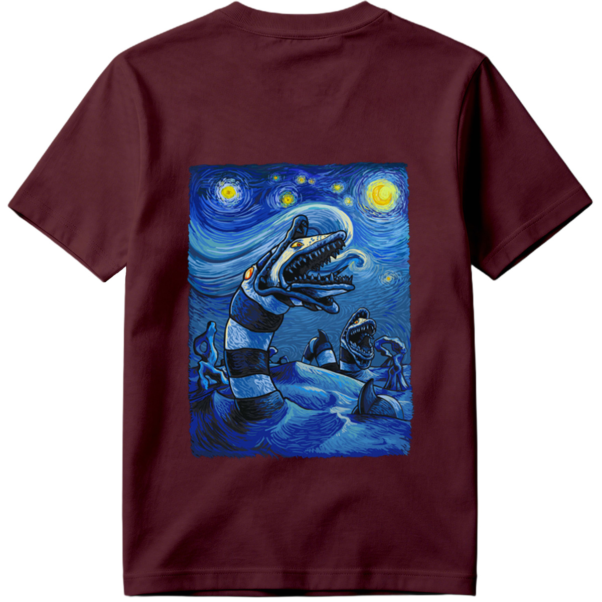 Starry Night with Loch Ness Monster - Tee