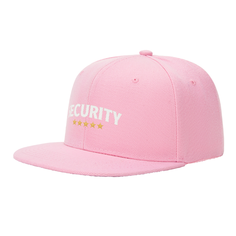Flat Brim Baseball Cap Security 5 Star Embroidered Logo Streetwear Underground Skate Style for Basketball Court Skate Park Urban Lifestyle Skaters Rappers Streetwear Enthusiasts