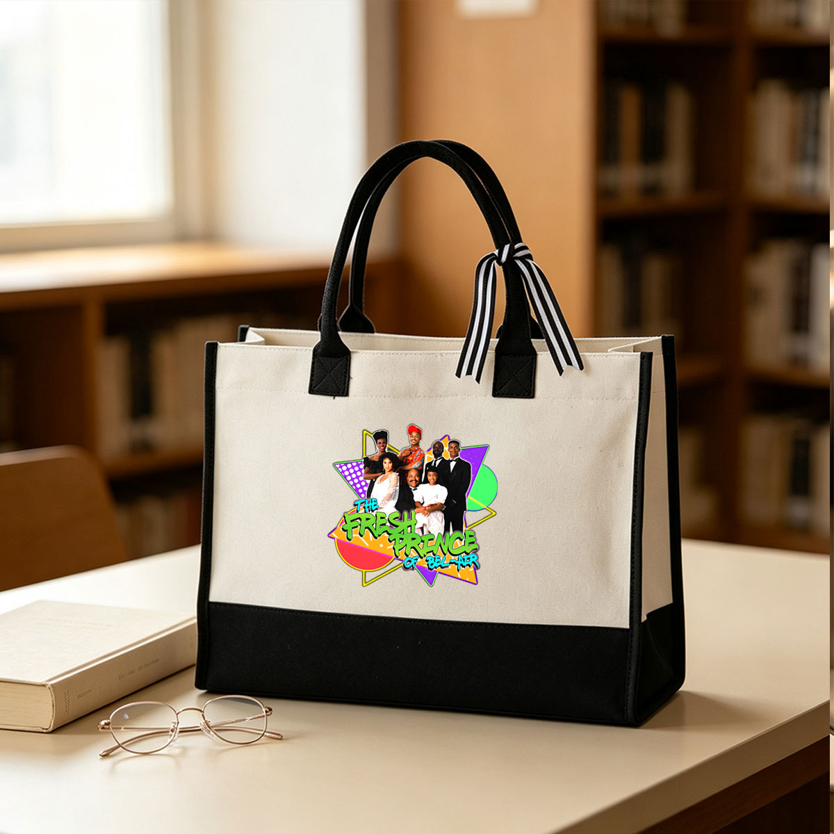 The Fresh Prince of Bel-Air Cast Portrait - Canvas patchwork gift tote bag