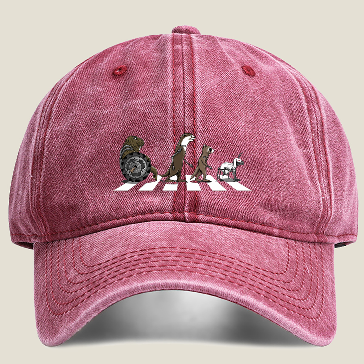 The Batch89: Otter, Weasel, and Rabbit Crossing - Washed Denim - Baseball Cap