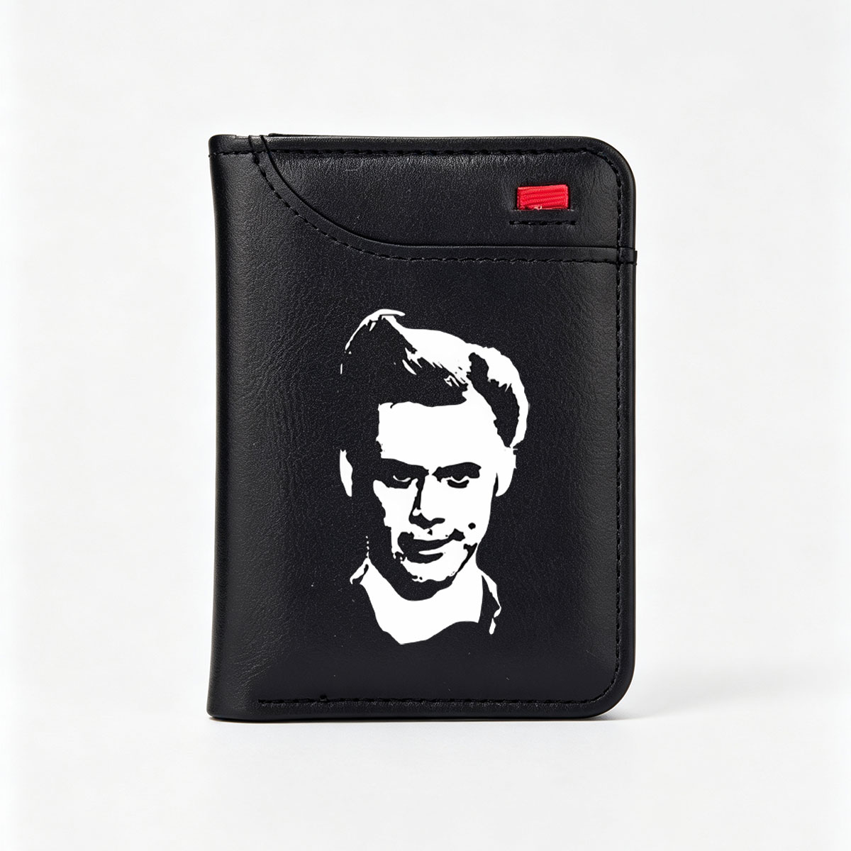 Steve Jobs Portrait in Black and White Stylized Art - Vertical Style Wallet
