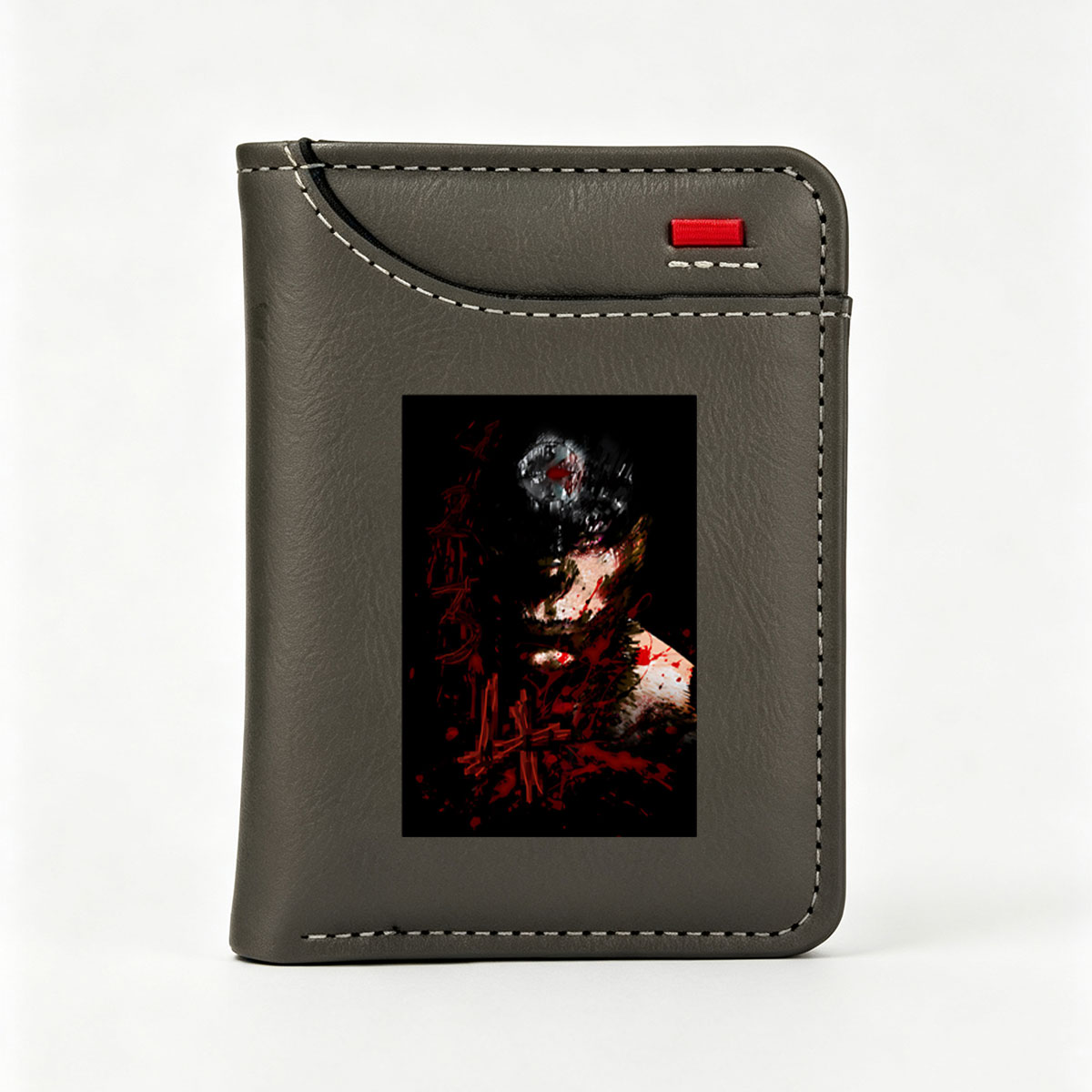 Bloodied Face with Crosses and Dark Background - Vertical Style Wallet