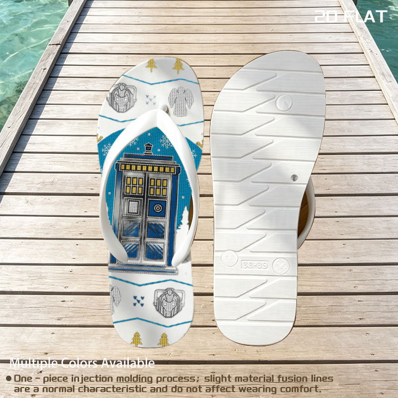Doctor Who Christmas Sweater: TARDIS, Cybermen, Weeping Angels, and Snowflakes -  flip-flops