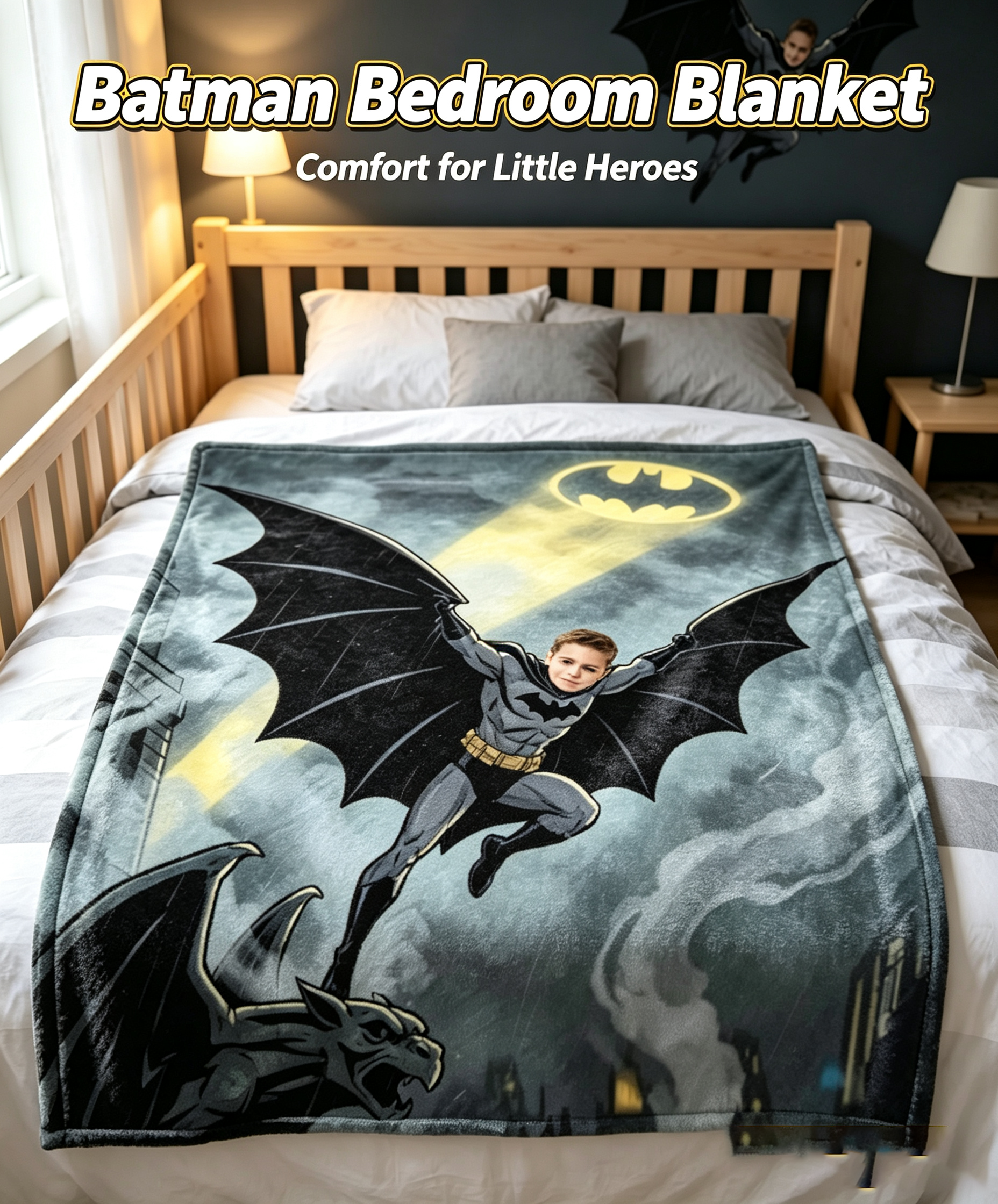 Personalized Batman Blanket | Custom Photo Gift for Boys