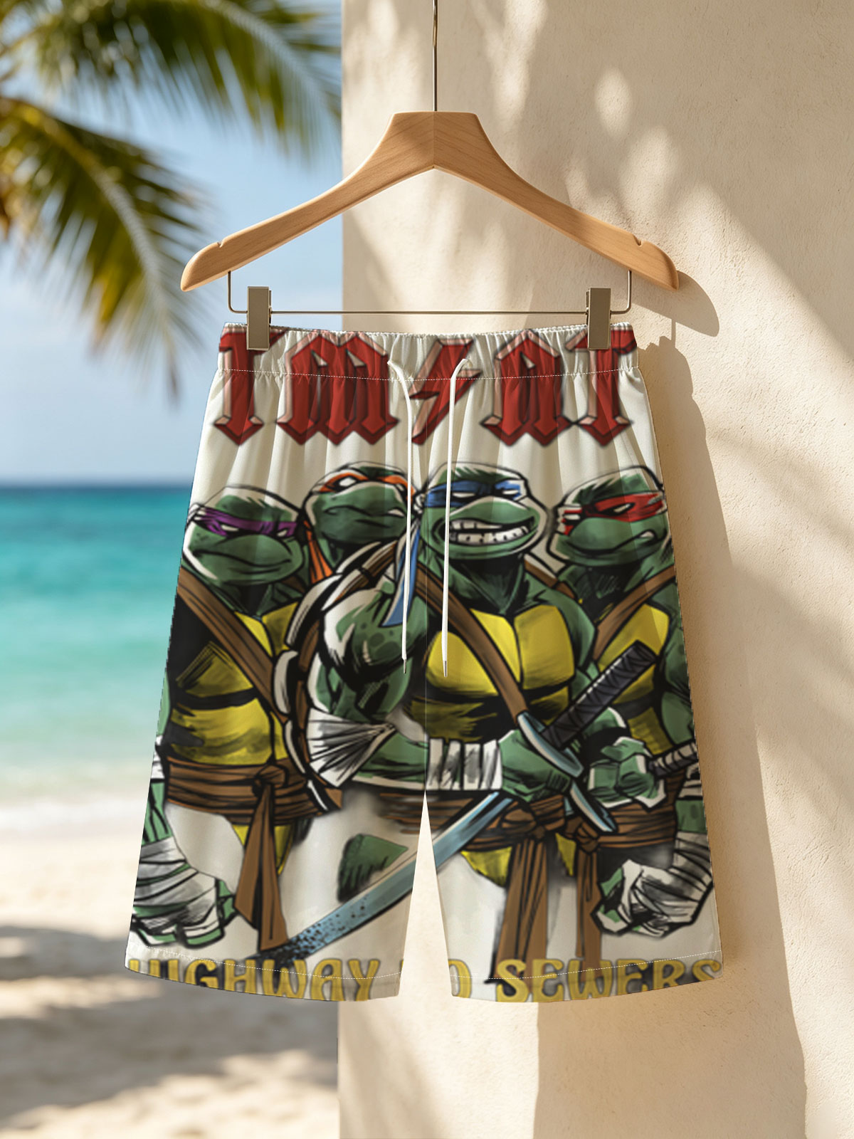 Teenage Mutant Ninja Turtles: Highway to Sewers – TMNT Rock Band Parody -  Beach shorts