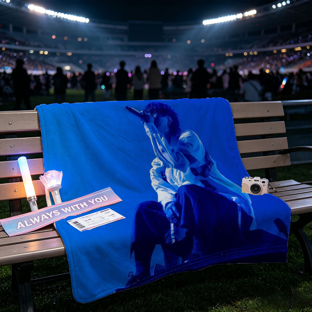Troye Sivan Performing on Stage Under Blue Lighting - Blankets