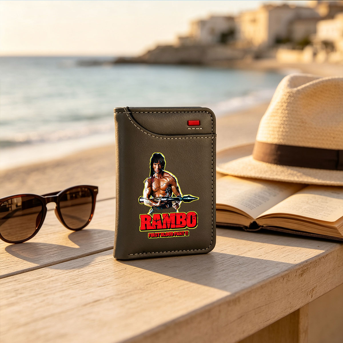 Rambo: First Blood Part II - John Rambo, Sylvester Stallone, Action Hero, Military Combat, Iconic Film Character - Vertical Style Wallet