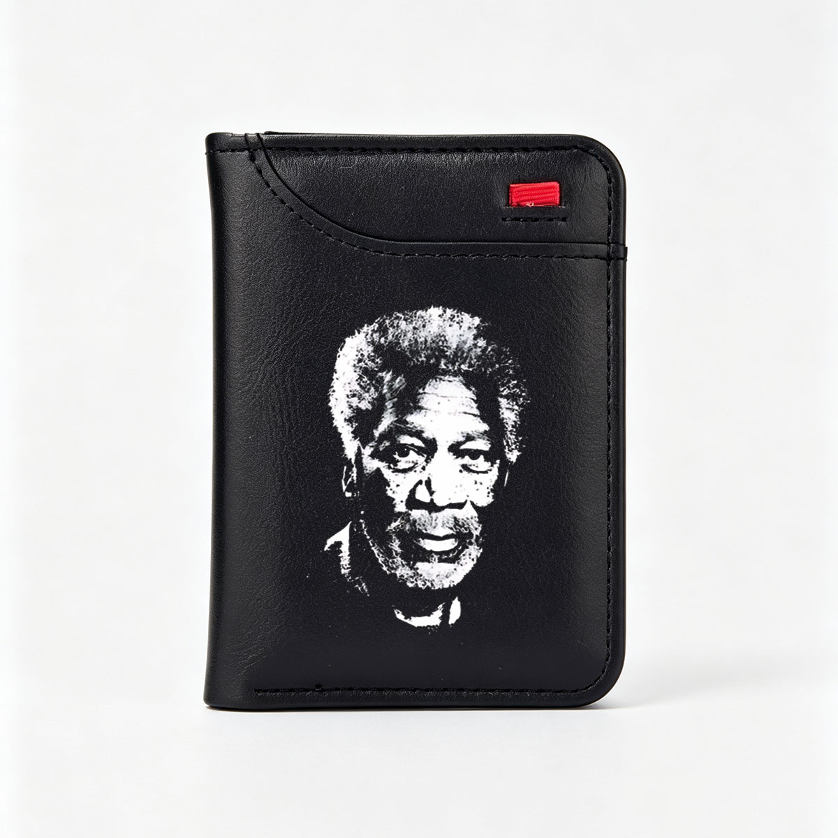 Morgan Freeman in High-Contrast Portrait - Vertical Style Wallet