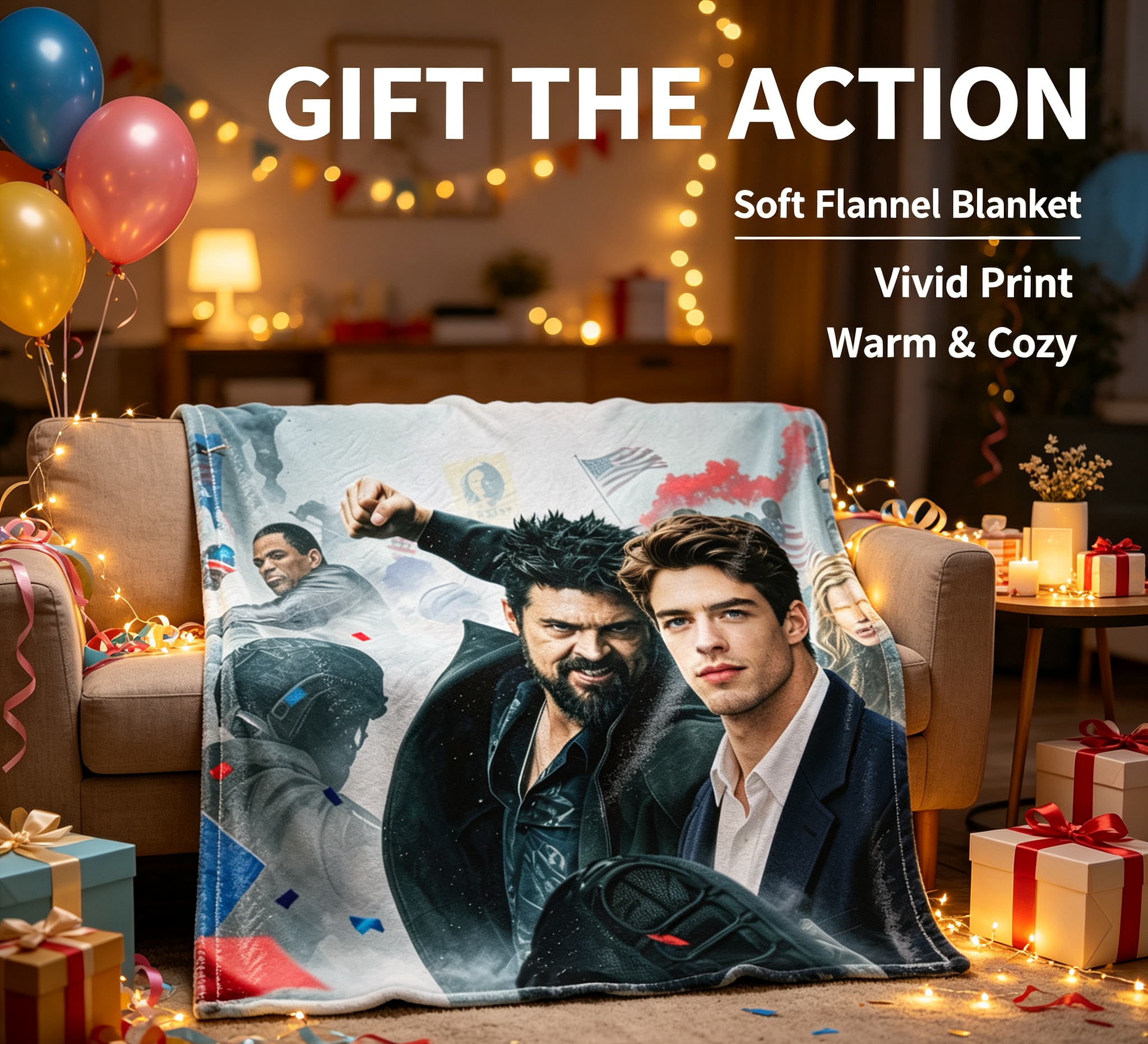Custom Face Blanket Featuring Marvel Avengers Characters Flannel Blanket for Couch, Bed, or Travel Perfect Gift for Fans and Collectors