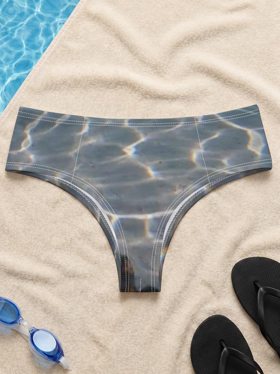 Sea turtle swimming over sandy ocean floor with sunlit ripples -  Men's swim trunks