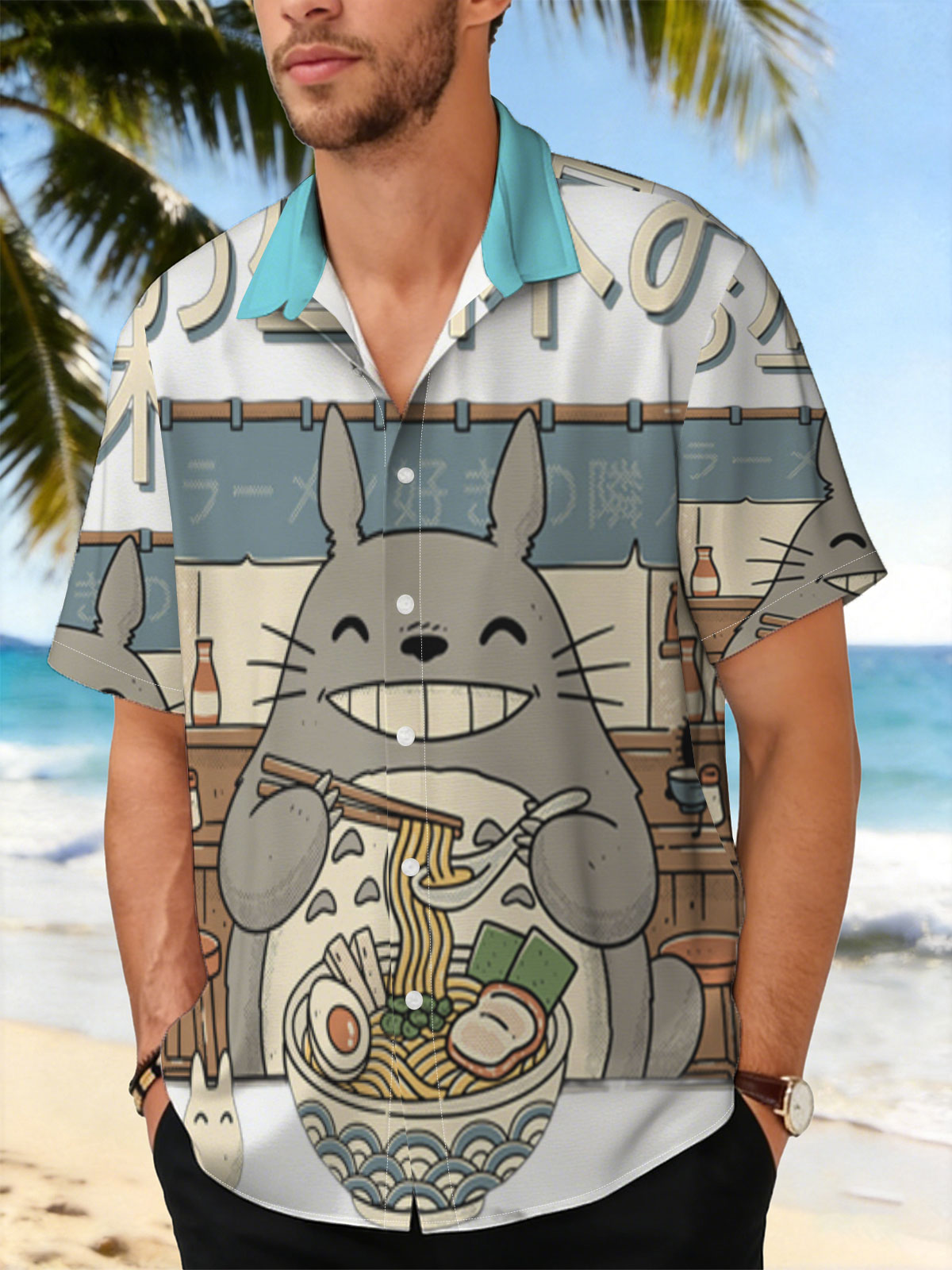 Totoro Enjoying Ramen at a Noodle Shop -  Shirt