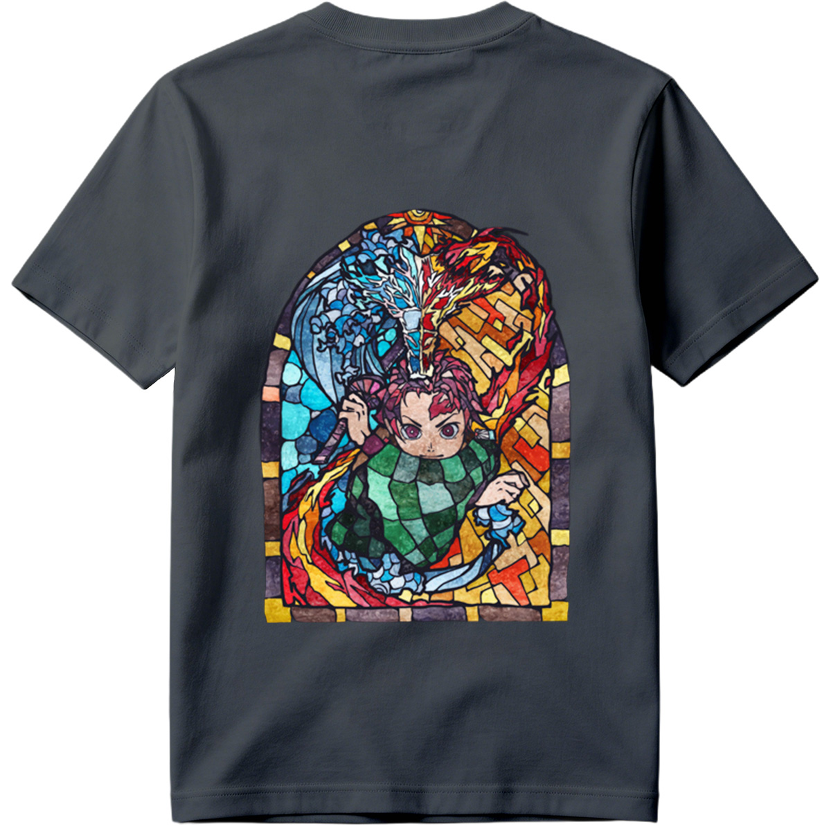 Demon Slayer Tanjiro Kamado Stained Glass Art - Tee