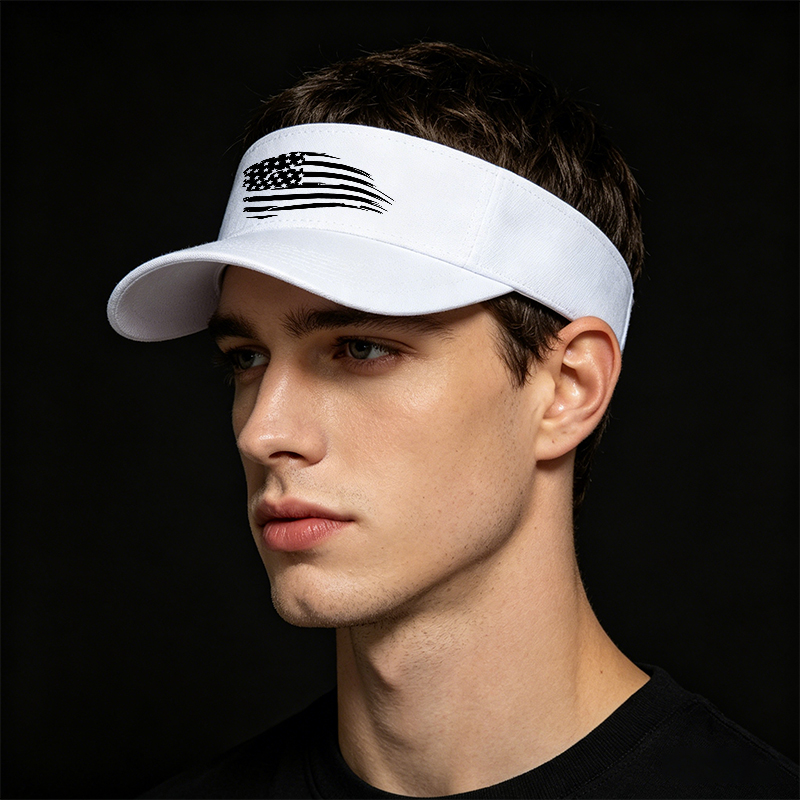 Unisex Classic Mesh Back Hat with American Flag Print and 