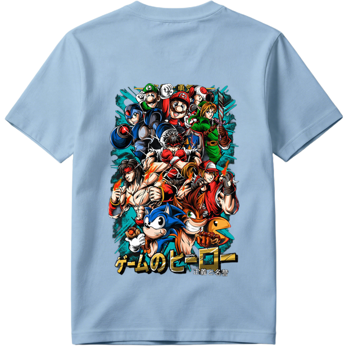 Game Heroes: Mario, Sonic, Link, Ryu, and More - Tee