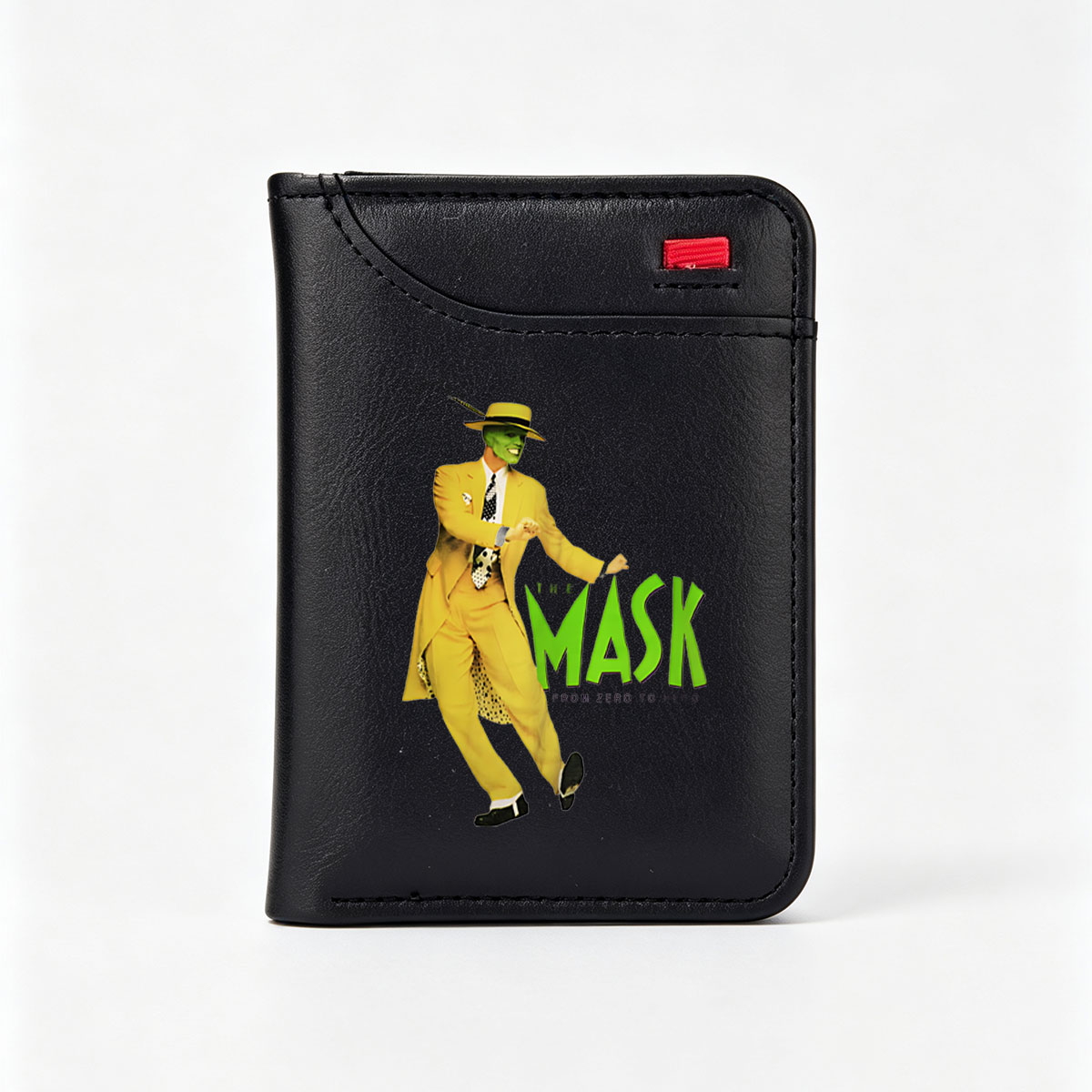 The Mask: Jim Carrey as Stanley Ipkiss, Green-Faced Hero in Yellow Suit and Hat - Vertical Style Wallet