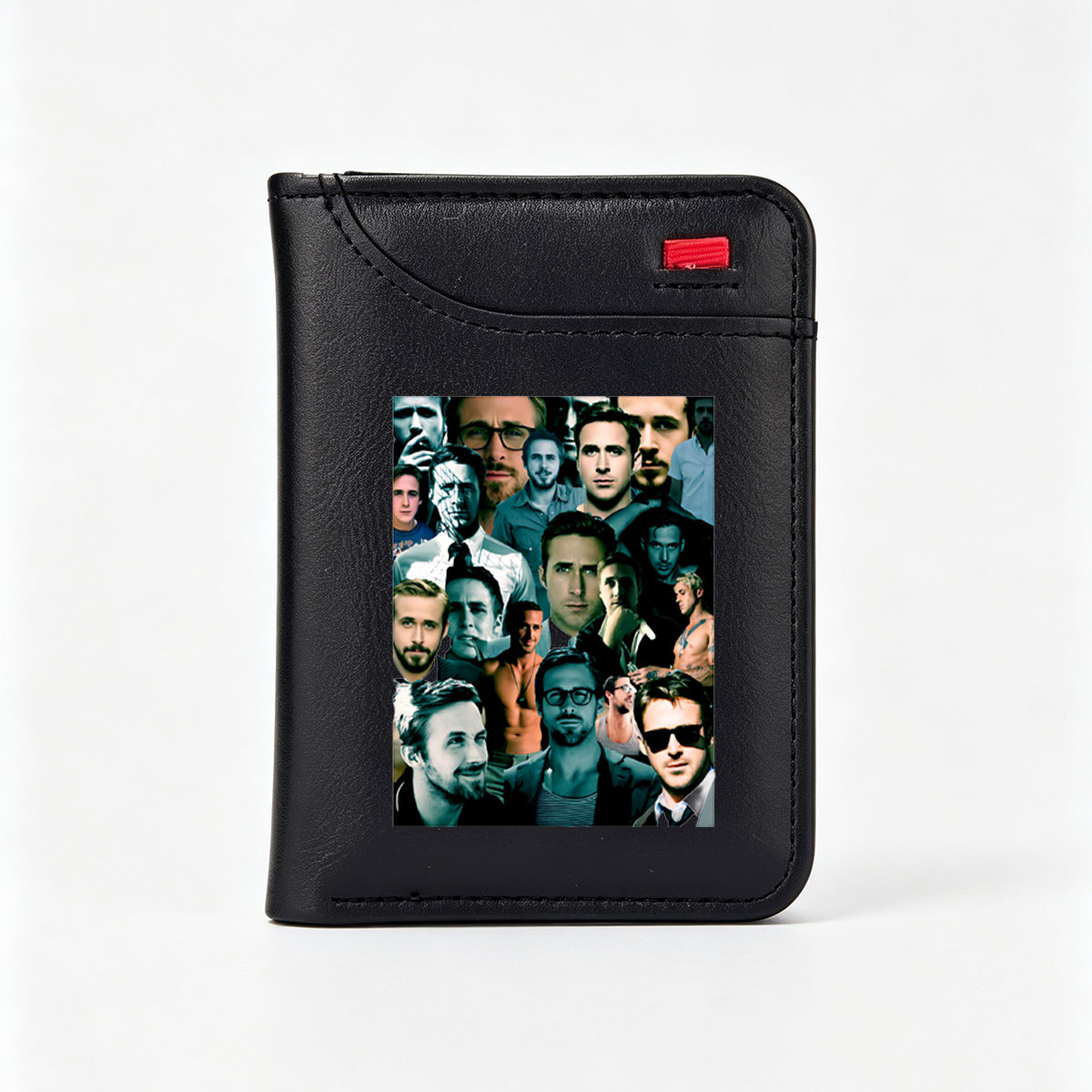 Ryan Gosling Collage: Multiple Portraits of the Actor in Various Roles and Styles - Vertical Style Wallet