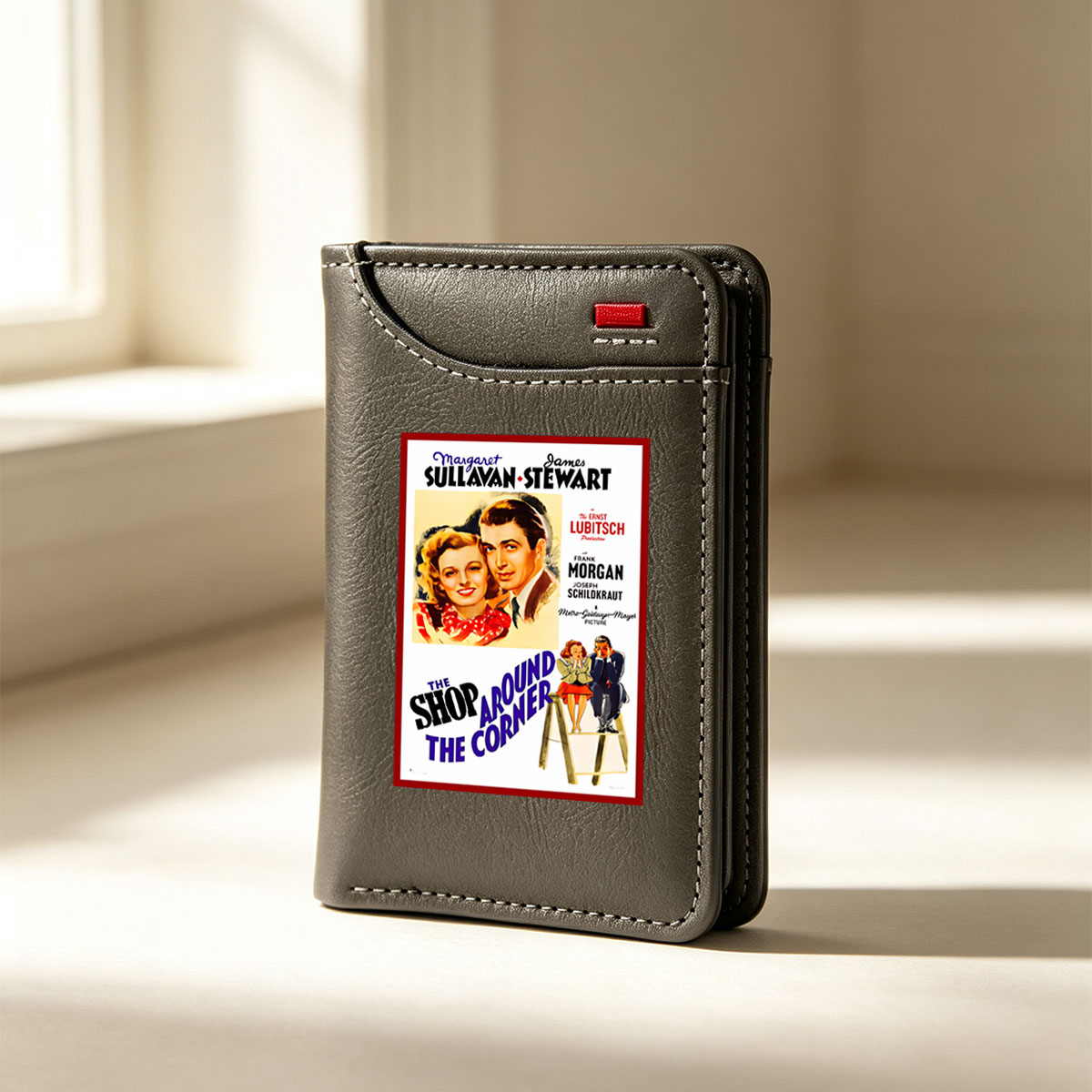 The Shop Around the Corner: Margaret Sullavan, James Stewart, Frank Morgan, Joseph Schildkraut in an Ernst Lubitsch Production - Vertical Style Wallet
