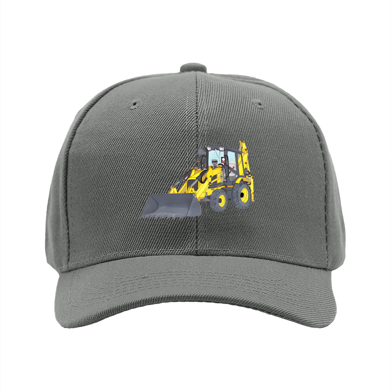 1pc New Baseball Cap with Yellow Excavator Print and Bold Text Design Unisex Adjustable Hat for Outdoor Work and Leisure Activities Suitable for Adults Who Love Construction Machinery and Heavy Equipment Themes