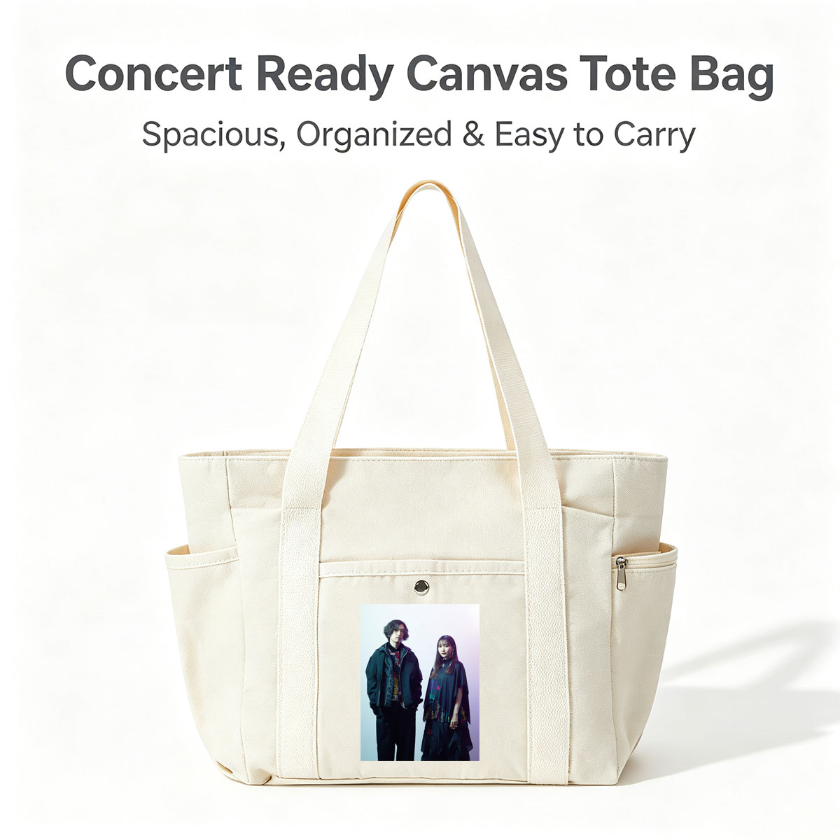 YOASOBI in Studio Portrait - Fashionable Duo Poses Against Gradient Background - Multi-pocket bags